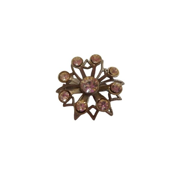 Unknown Jewelry - Vintage Estate Costume Brooch Pin Pendant Clear Silver